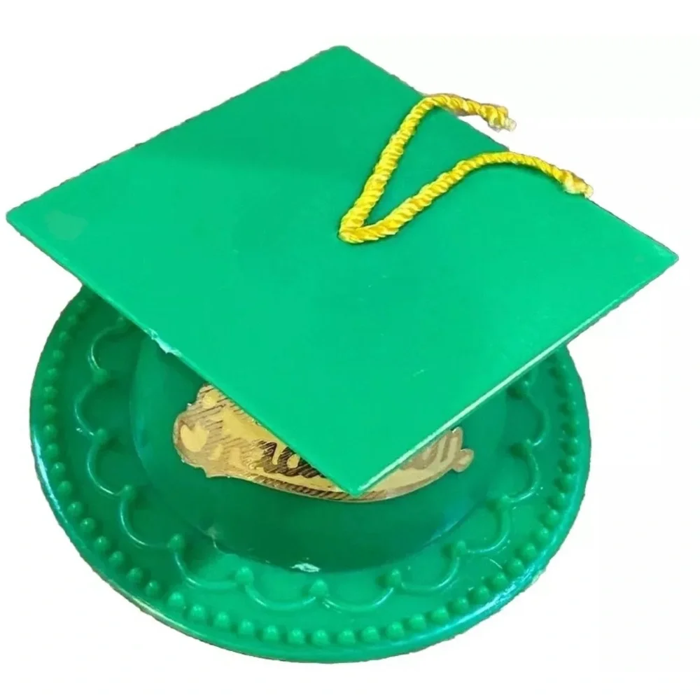 Graduation cap toppers green lot of 21 pc